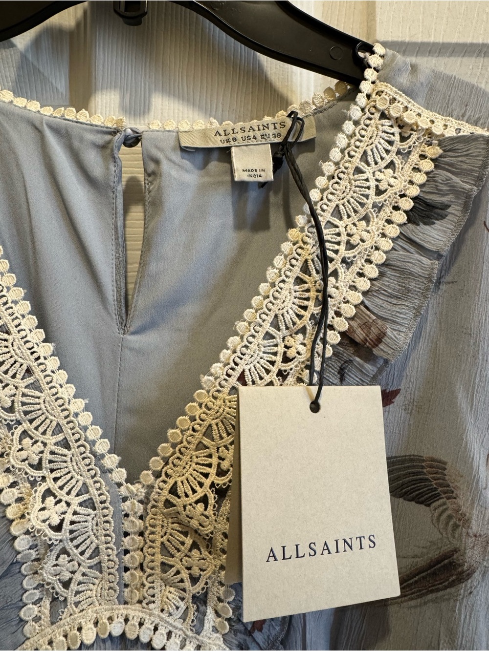 AllSaints Zora Ruffled Woven Mini Dress - Picture 9 of 12